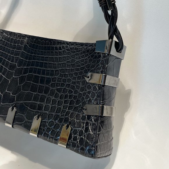 VBH Italia Diva First Edition Crocodile Black & Sterling Silver Hand Bag - Picture 3 of 9